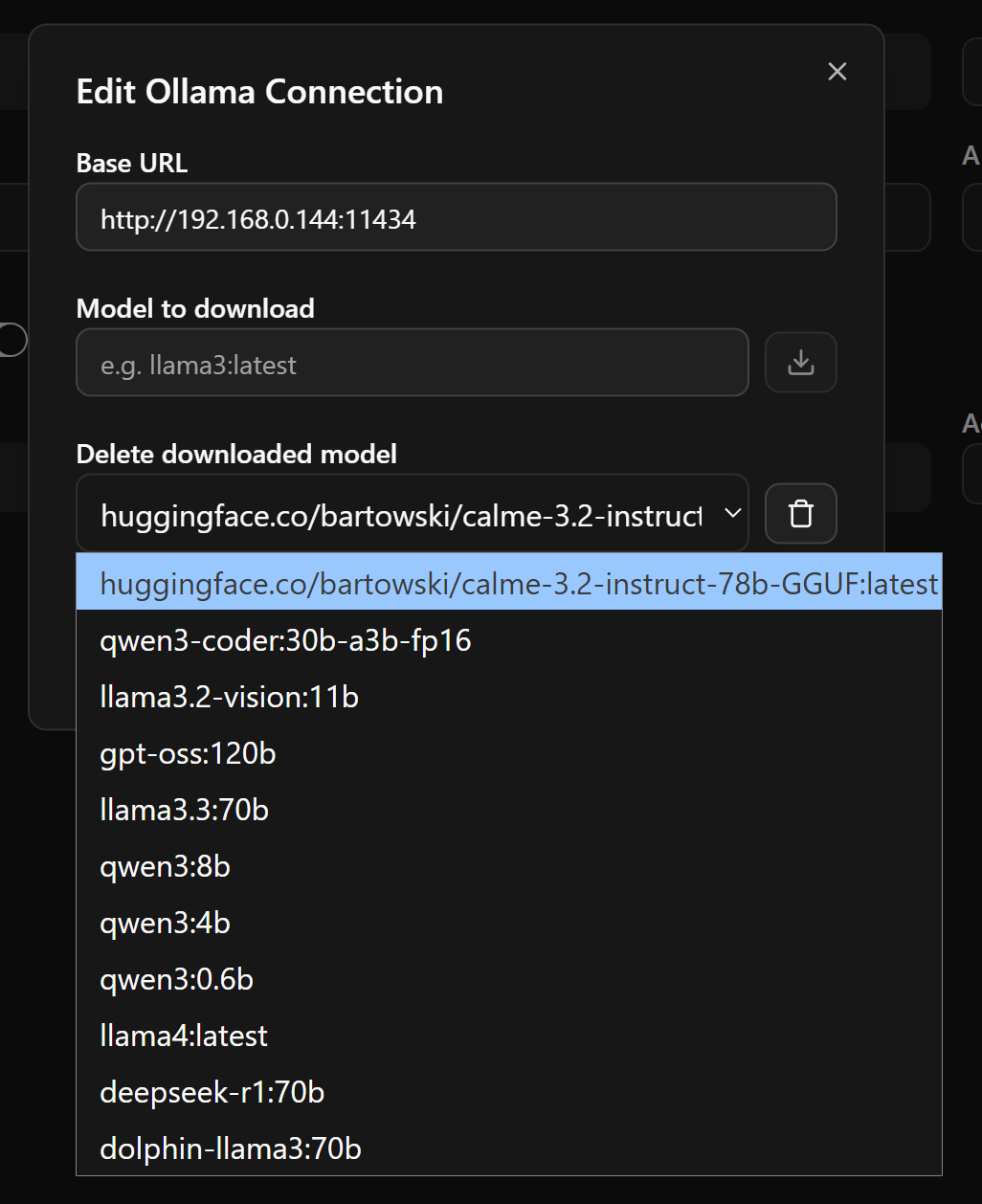 Ollama delete models