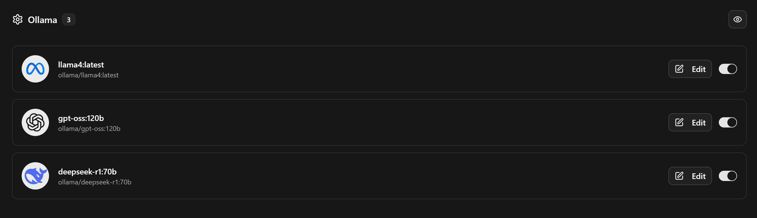 Selected models grid